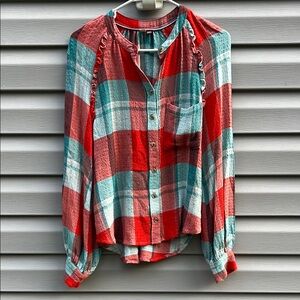 Anthropologie | Pilcro and the Letterpress Plaid Button Down Long Sleeve size XS